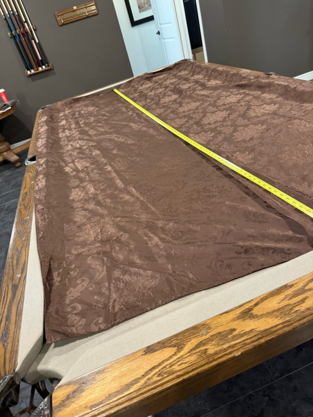 Brown Damask Decorative Tablecloth 57” x 100”